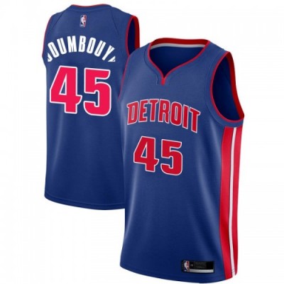 Nike Detroit Pistons #45 Sekou Doumbouya Blue NBA Swingman Icon Edition Jersey Men's